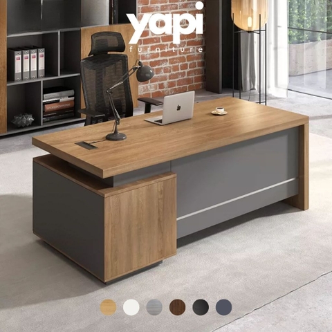 Bàn Làm Việc Lãnh Đạo Nội Thất Văn Phòng Hiện Đại 200x80x75cm Yapi-BLD010