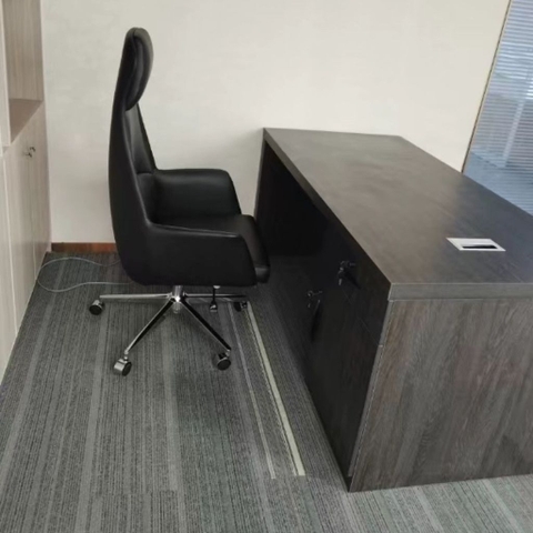 Bàn Làm Việc Lãnh Đạo Hiện Đại Màu Xám, Kèm Tủ Phụ 200x80x75cm Yapi-BLD013