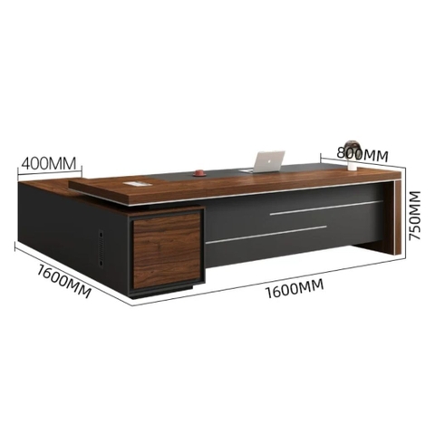 Bàn Làm Việc Lãnh Đạo Hiện Đại Chữ L Cho Văn Phòng 200x160x75cm Yapi-BLD014
