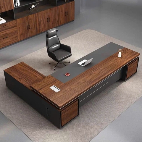 Bàn Làm Việc Lãnh Đạo Hiện Đại Chữ L Cho Văn Phòng 200x160x75cm Yapi-BLD014