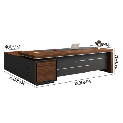 Bàn Làm Việc Lãnh Đạo Hiện Đại Chữ L Cho Văn Phòng 200x160x75cm Yapi-BLD014