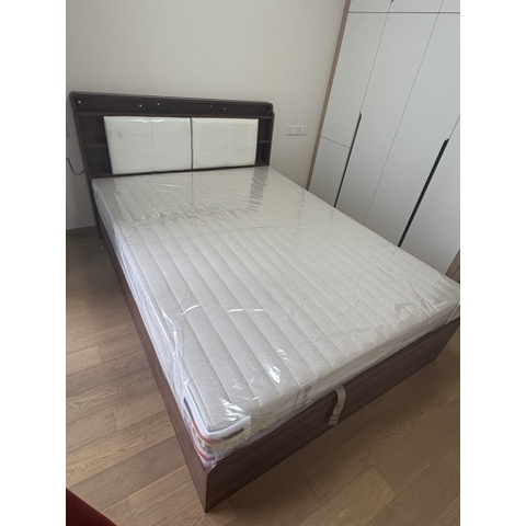 Giường Ngủ Bọc Nệm Đầu Giường Tích Hợp 3 Ngăn Kéo và Khoang Chứa Đồ 2mx2m2 Yapi-552