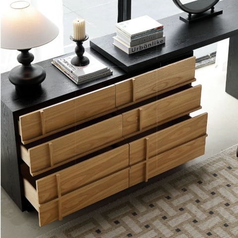 Bàn Trang Điểm Chữ L Gỗ MDF Phong Cách Hiện Đại Tích Hợp Tủ Ngăn Kéo 120x40x75cm Yapi-809