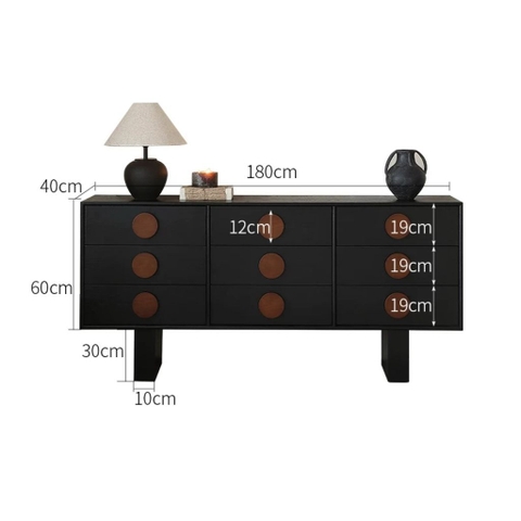 Tủ Đựng Đồ Trang Trí Ngăn Kéo Tay Nắm Tròn Hiện Đại 180x40x90cm Yapi-129