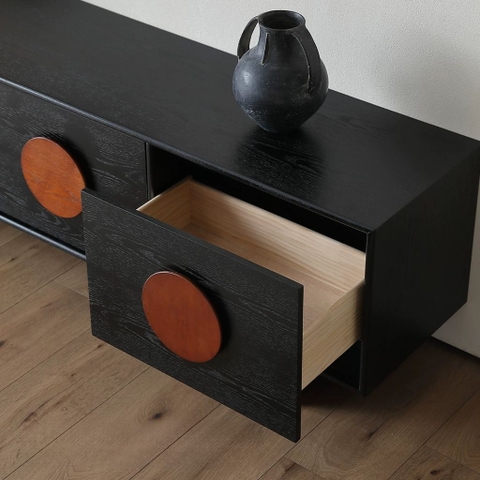 Kệ Tivi Trang Trí Phòng Khách 4 Ngăn Kéo Kèm Tay Nắm Tròn Hiện Đại 220x40x55cm Yapi-926