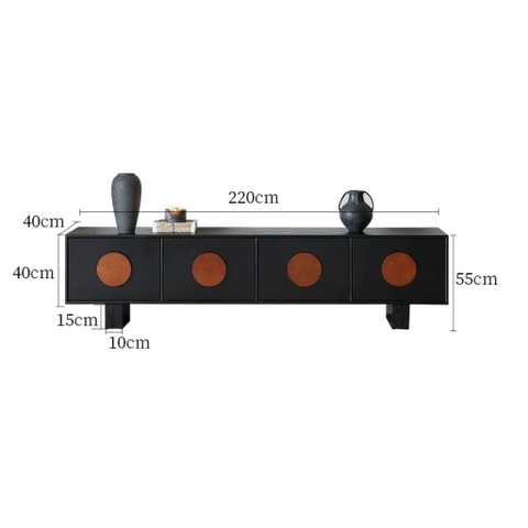 Kệ Tivi Trang Trí Phòng Khách 4 Ngăn Kéo Kèm Tay Nắm Tròn Hiện Đại 220x40x55cm Yapi-926