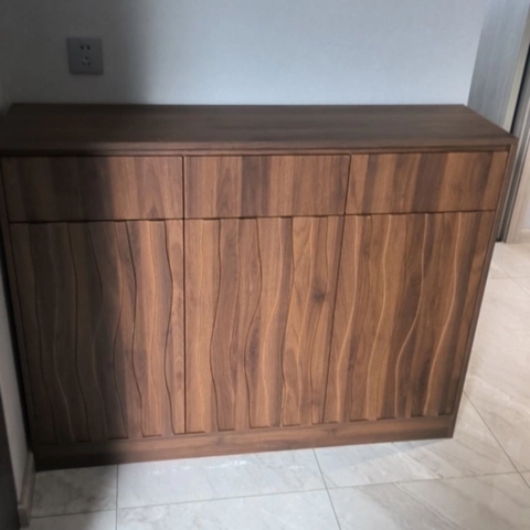 Tủ Giày Dép Kèm Ngăn Kéo Vân Gỗ Sóng Hiện Đại 160x40x110cm, Yapi-340