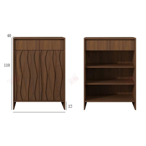 Tủ Giày Dép Kèm Ngăn Kéo Vân Gỗ Sóng Hiện Đại 160x40x110cm, Yapi-340