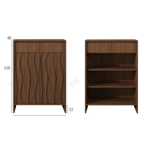 Tủ Giày Dép Kèm Ngăn Kéo Vân Gỗ Sóng Hiện Đại 160x40x110cm, Yapi-340