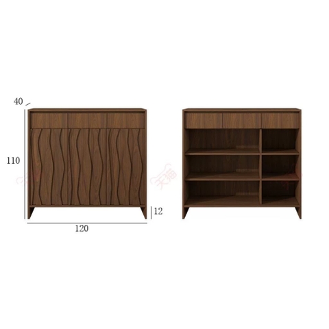 Tủ Giày Dép Kèm Ngăn Kéo Vân Gỗ Sóng Hiện Đại 160x40x110cm, Yapi-340