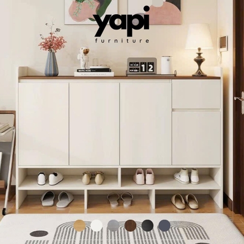 Tủ Giày Dép Kèm Ngăn Kéo Phối Màu Hiện Đại Cho Căn Hộ 160x36x110cm, Yapi-339
