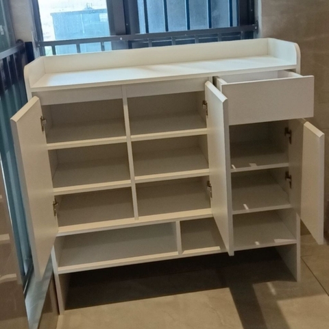 Tủ Giày Dép Kèm Ngăn Kéo Phối Màu Hiện Đại Cho Căn Hộ 160x36x110cm, Yapi-339