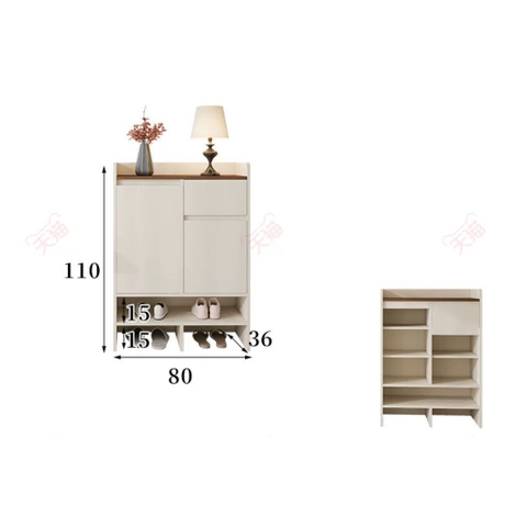 Tủ Giày Dép Kèm Ngăn Kéo Phối Màu Hiện Đại Cho Căn Hộ 160x36x110cm, Yapi-339