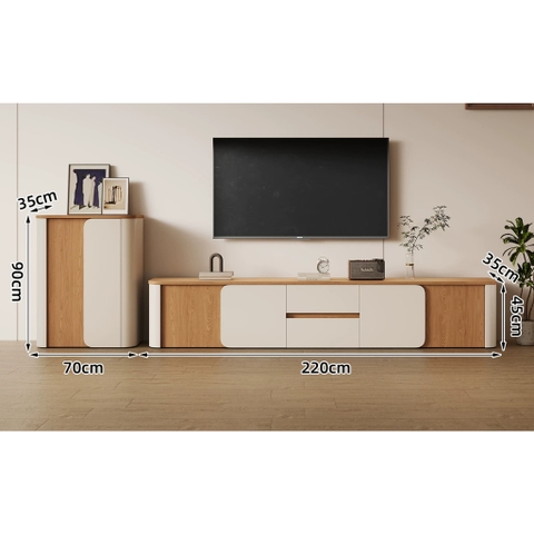 Kệ Tivi Bo Cong Cho Phòng Khách Hiện Đại 200x35x45cm Yapi-927