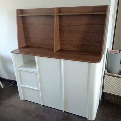 Tủ Đựng Đồ Phòng Bếp Kèm Ngăn Kéo Góc Bo Cong 160x40x150cm Yapi-TB006