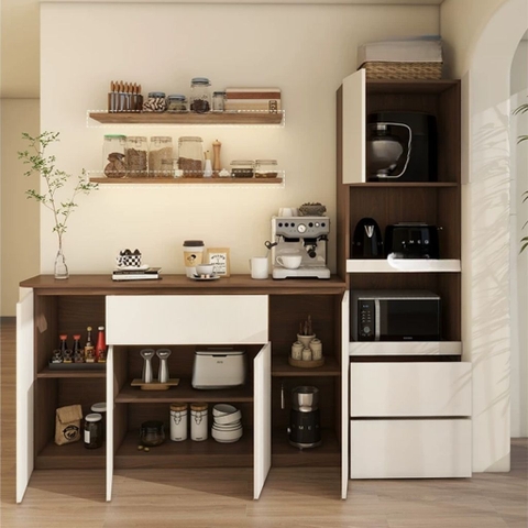 Tủ Bếp Kèm Ngăn Kéo Kết Hợp Tủ Trang Trí Hiện Đại 229x42x200cm Yapi-TB007