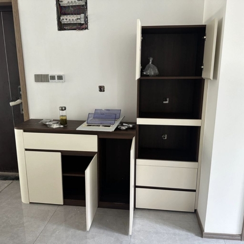 Tủ Bếp Kèm Ngăn Kéo Kết Hợp Tủ Trang Trí Hiện Đại 229x42x200cm Yapi-TB007