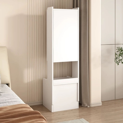 Tủ Đầu Giường 2 Ngăn Kéo Kèm Tủ Kính Đèn 40x40x160cm LED Yapi-130