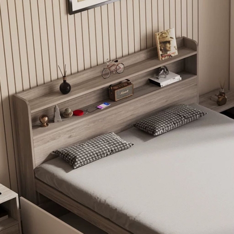 Giường Ngủ 3 Ngăn Kéo Kèm Đầu Giường Đa Năng 1m8x2m Yapi-553