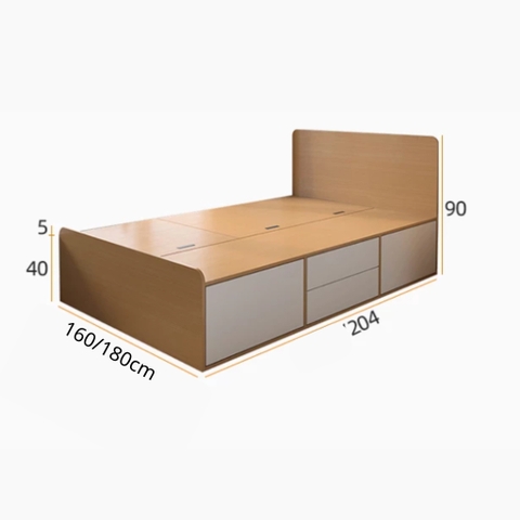 Giường Ngủ Tích Hợp Ngăn Kéo Và Hộc Lưu Trữ Tiện Lợi 1m8x2m Yapi-544