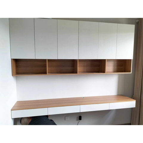 Bàn Làm Việc Treo Tường Đôi Kết Hợp Kệ Sách Hiện Đại 240x45x240cm Yapi-429