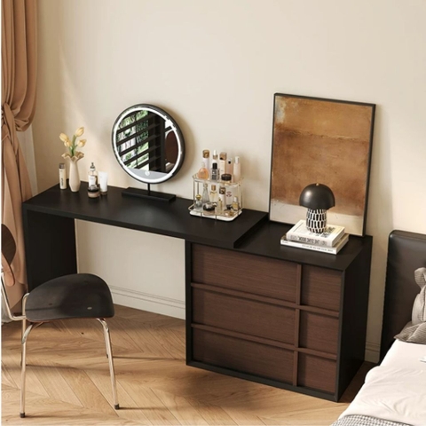 Bàn Trang Điểm Chữ L Kèm Tủ Ngăn Kéo Gỗ 160x40x75cm Yapi-813
