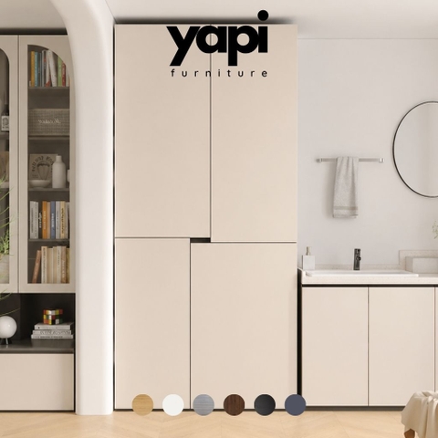 Tủ Lưu Trữ Đa Năng Cho Phòng Giặt, Phòng Bếp, Thiết Kế Tối Giản 120x42x230cm Yapi-131