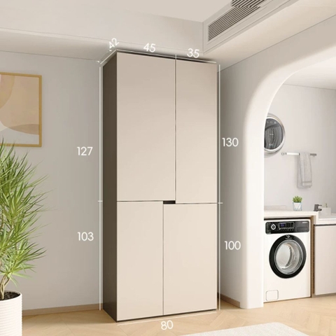 Tủ Lưu Trữ Đa Năng Cho Phòng Giặt, Phòng Bếp, Thiết Kế Tối Giản 120x42x230cm Yapi-131
