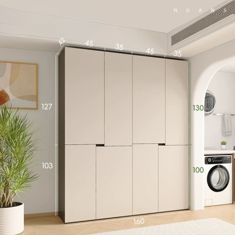 Tủ Lưu Trữ Đa Năng Cho Phòng Giặt, Phòng Bếp, Thiết Kế Tối Giản 120x42x230cm Yapi-131