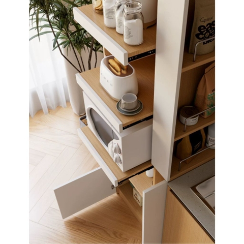 Kệ Tủ Bếp Đa Năng Cánh Kính Để Lò Vi Sóng Hiện Đại 70x40x200cm Yapi-132