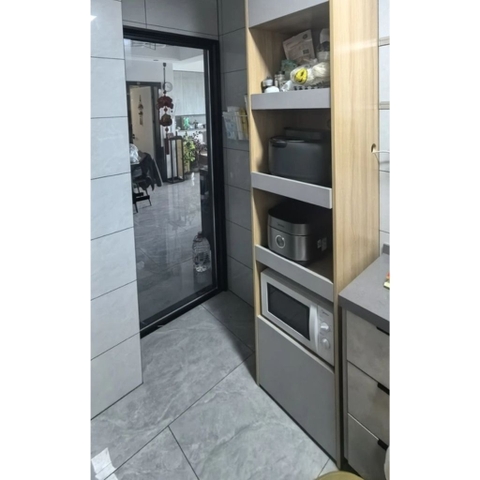 Kệ Tủ Bếp Đa Năng Cánh Kính Để Lò Vi Sóng Hiện Đại 70x40x200cm Yapi-132