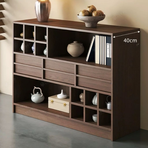 Kệ Trang Trí Nhiều Ô Kèm Ngăn Kéo Đa Năng 120x40x90cm Yapi-135