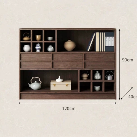 Kệ Trang Trí Nhiều Ô Kèm Ngăn Kéo Đa Năng 120x40x90cm Yapi-135