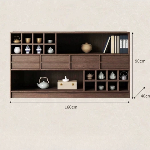 Kệ Trang Trí Nhiều Ô Kèm Ngăn Kéo Đa Năng 120x40x90cm Yapi-135