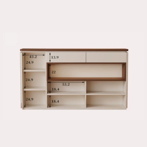 Tủ Để Đồ Có Ngăn Hở Nhỏ Gọn Đa Năng Cho Phòng Khách 150x20x85cm Yapi-177