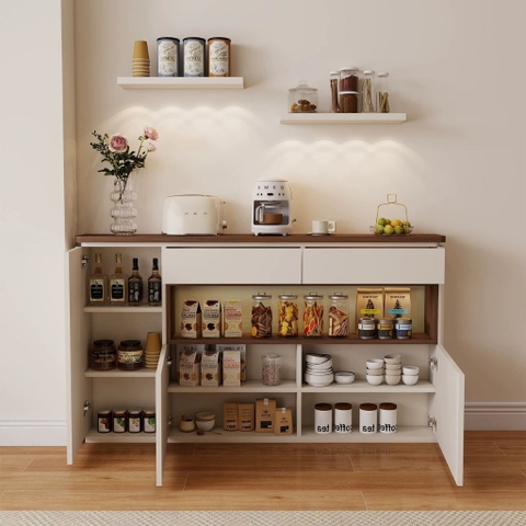 Tủ Để Đồ Có Ngăn Hở Nhỏ Gọn Đa Năng Cho Phòng Khách 150x20x85cm Yapi-177