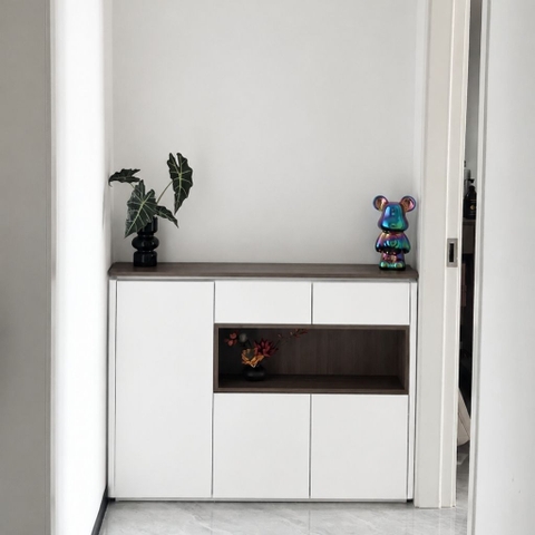 Tủ Để Đồ Có Ngăn Hở Nhỏ Gọn Đa Năng Cho Phòng Khách 150x20x85cm Yapi-177
