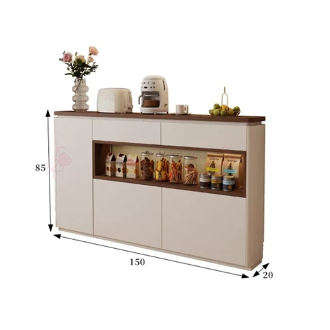 Tủ Để Đồ Có Ngăn Hở Nhỏ Gọn Đa Năng Cho Phòng Khách 150x20x85cm Yapi-177