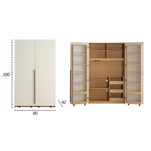 Tủ Lưu Trữ Đồ Gia Dụng Đa Năng Cho Nhà Bếp 100x42x200cm Yapi-175