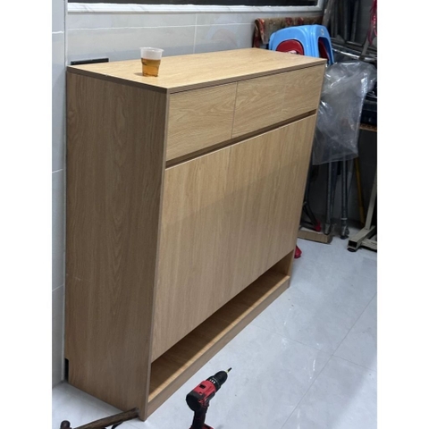 Tủ Giày Kèm Ngăn Kéo Nhiều Ngăn Có Kệ Gầm Tiện Lợi 160x35x110cm Yapi-340