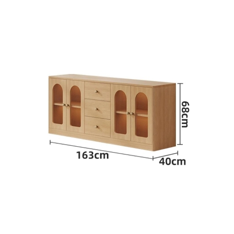 Tủ Để Đồ Cánh Kính Sóng Hiện Đại Trang Trí Phòng Khách 183x40x68cm Yapi-183