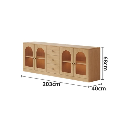 Tủ Để Đồ Cánh Kính Sóng Hiện Đại Trang Trí Phòng Khách 183x40x68cm Yapi-183