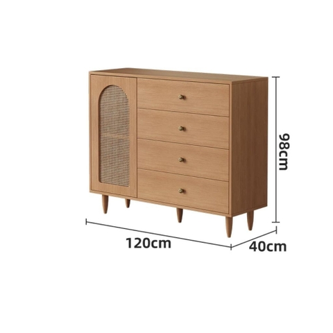 Tủ Trang Trí Cánh Mây 4 Tầng Ngăn Kéo Hiện Đại 140x40x98cm Yapi-181