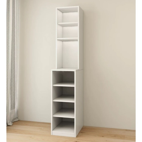 Tủ Lưu Trữ Đa Năng 4 Ngăn Kéo Kèm Kệ Cánh Kính Sóng 40x50x180cm Yapi-178