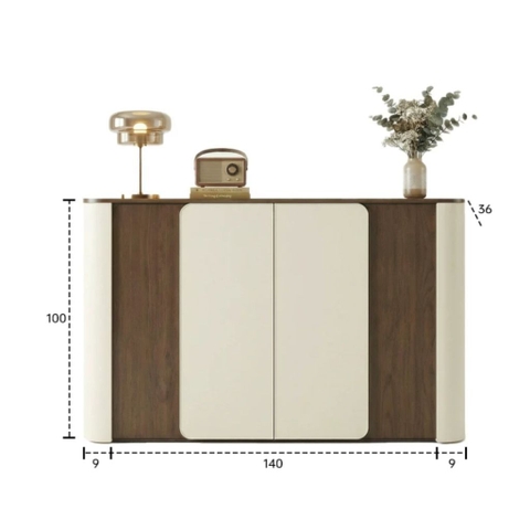 Tủ Giày Thiết Kế Bo Cong Sang Trọng Cho Sảnh Phòng Khách 178x36x100cm Yapi-341