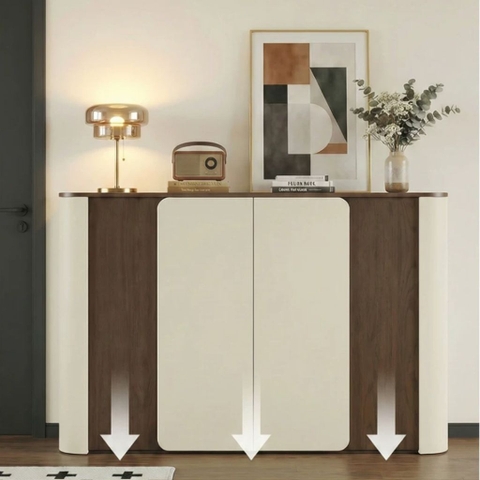 Tủ Giày Thiết Kế Bo Cong Sang Trọng Cho Sảnh Phòng Khách 178x36x100cm Yapi-341
