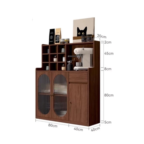 Kodogo TB008, Tủ Bếp Đa Năng Cánh Kính Sóng Đựng Chén Đĩa 120x40x140cm