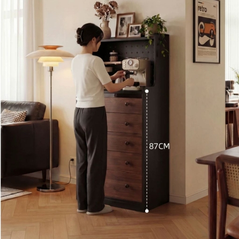 Kodogo 173, Tủ Ngăn Kéo Đựng Đồ Phòng Khách 5 Tầng Nhỏ Gọn 80x40x130cm