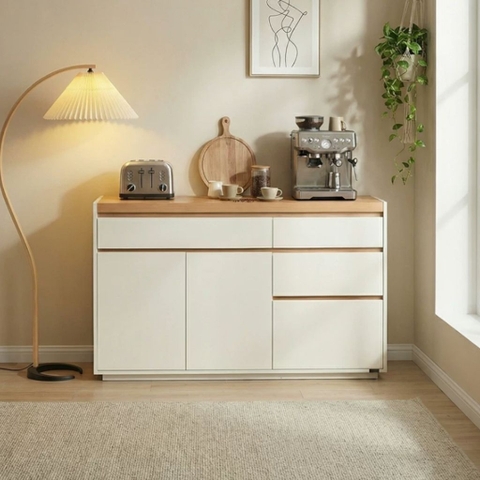 Tủ Để Đồ Đa Năng Kèm Ngăn Kéo Phối Màu Vân Gỗ Hiện Đại 150x40x90cm Yapi-179