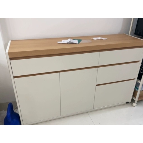Tủ Để Đồ Đa Năng Kèm Ngăn Kéo Phối Màu Vân Gỗ Hiện Đại 150x40x90cm Yapi-179